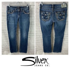 Silver Aiko Mid Slim Bootcut Jeans